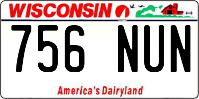 WI license plate 756NUN