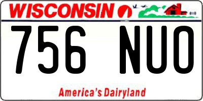 WI license plate 756NUO