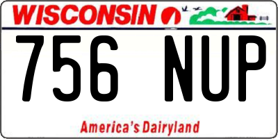 WI license plate 756NUP