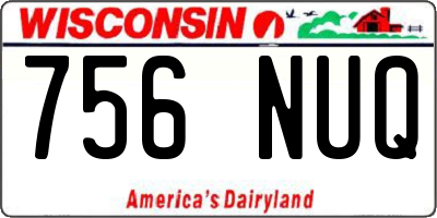 WI license plate 756NUQ