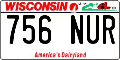 WI license plate 756NUR