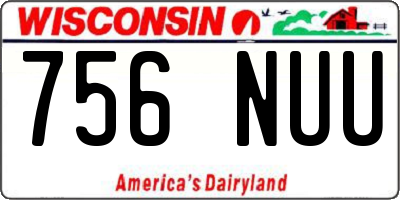 WI license plate 756NUU