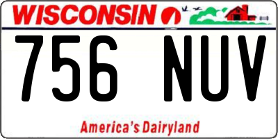 WI license plate 756NUV