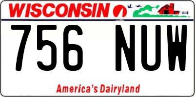 WI license plate 756NUW
