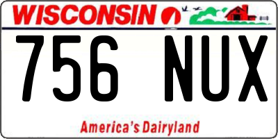 WI license plate 756NUX