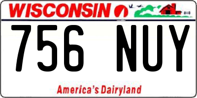 WI license plate 756NUY