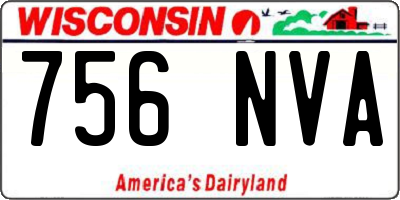 WI license plate 756NVA