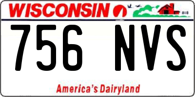 WI license plate 756NVS