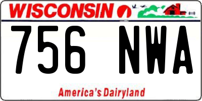 WI license plate 756NWA