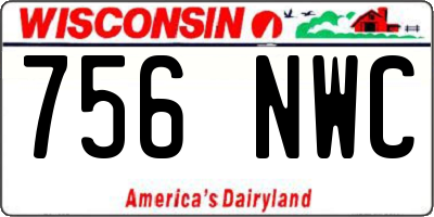 WI license plate 756NWC