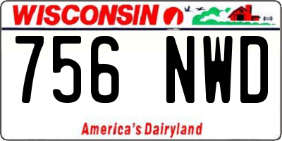 WI license plate 756NWD
