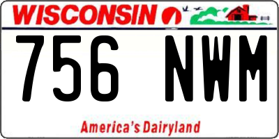 WI license plate 756NWM