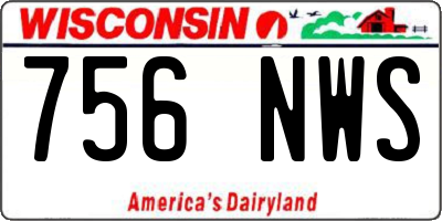 WI license plate 756NWS