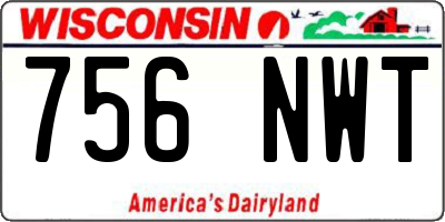 WI license plate 756NWT