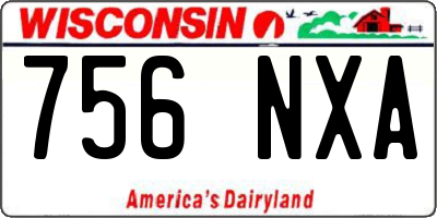 WI license plate 756NXA