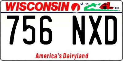 WI license plate 756NXD