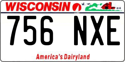 WI license plate 756NXE