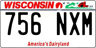 WI license plate 756NXM