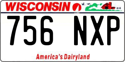 WI license plate 756NXP