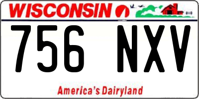 WI license plate 756NXV