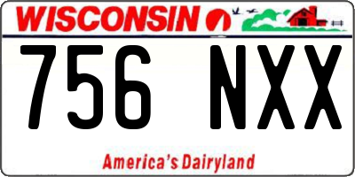 WI license plate 756NXX