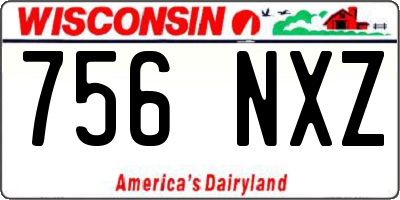 WI license plate 756NXZ