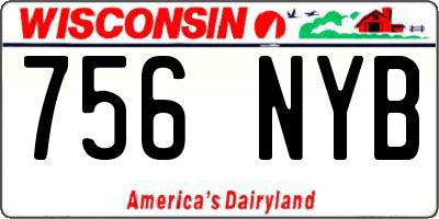WI license plate 756NYB