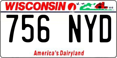 WI license plate 756NYD