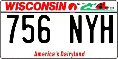 WI license plate 756NYH