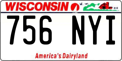 WI license plate 756NYI