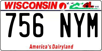 WI license plate 756NYM