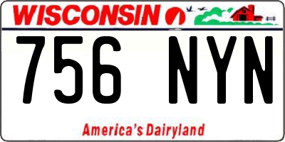 WI license plate 756NYN