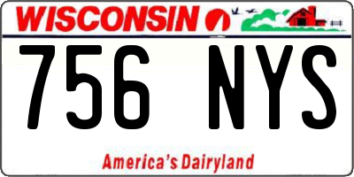WI license plate 756NYS