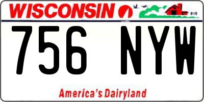WI license plate 756NYW