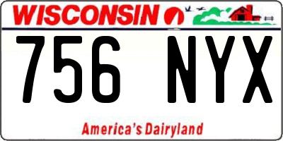 WI license plate 756NYX