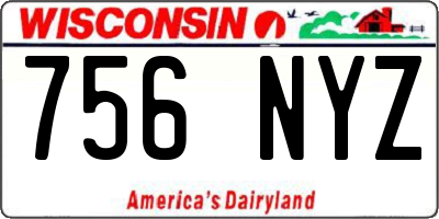 WI license plate 756NYZ