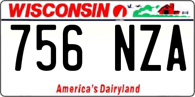 WI license plate 756NZA