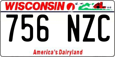 WI license plate 756NZC