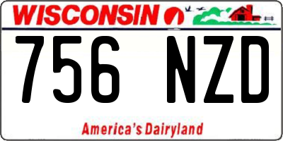 WI license plate 756NZD