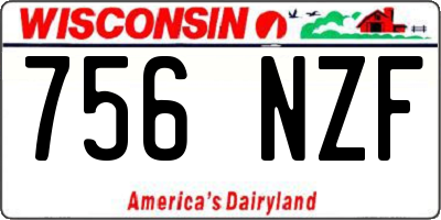 WI license plate 756NZF