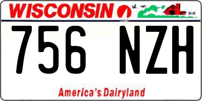WI license plate 756NZH