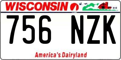 WI license plate 756NZK