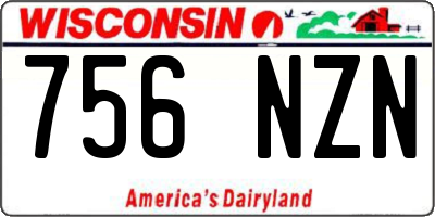 WI license plate 756NZN