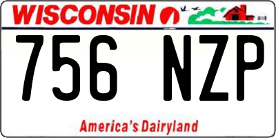 WI license plate 756NZP