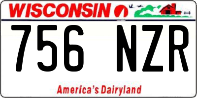 WI license plate 756NZR