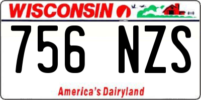 WI license plate 756NZS