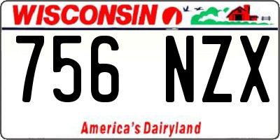WI license plate 756NZX