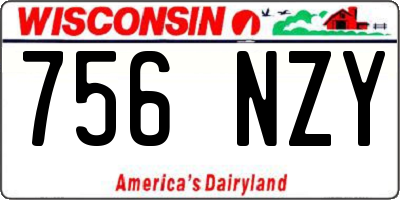 WI license plate 756NZY