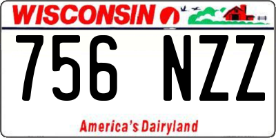 WI license plate 756NZZ