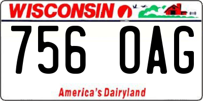 WI license plate 756OAG